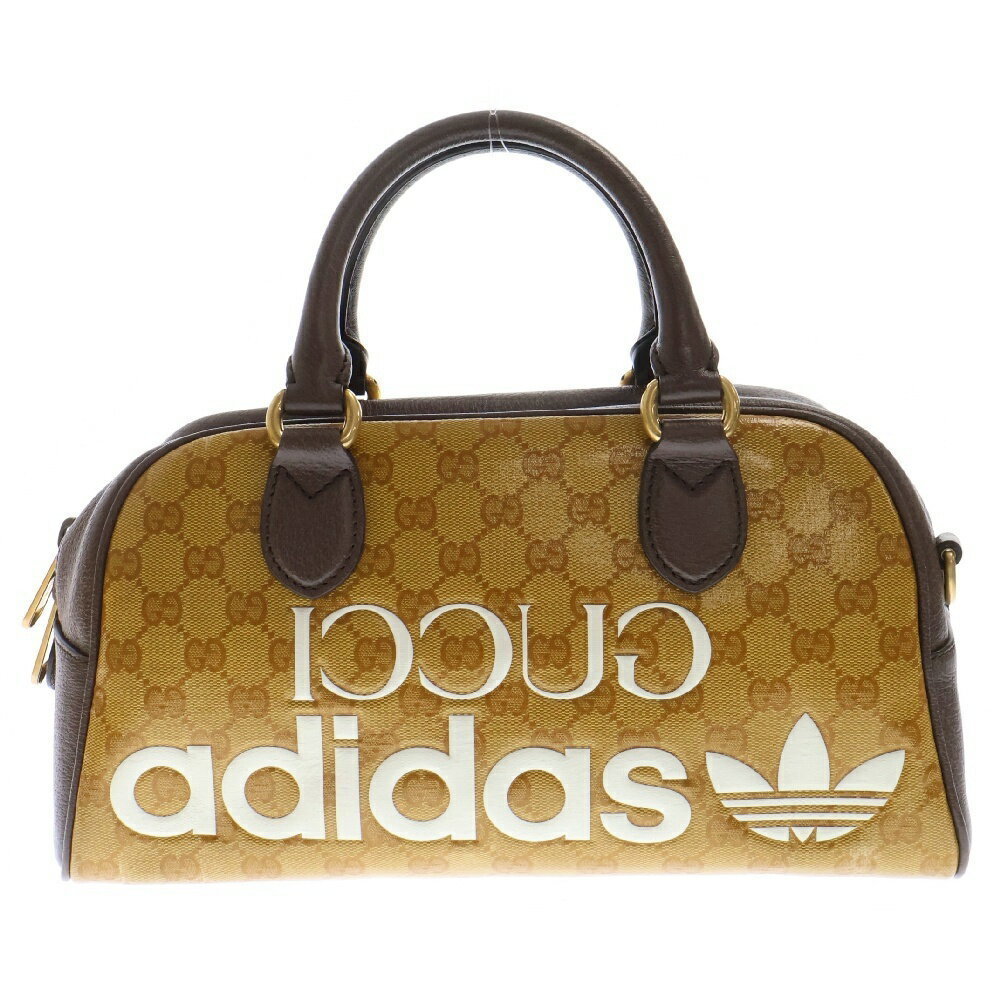 GUCCI ADIDAS GG shoulder mini duffle gym bag brown